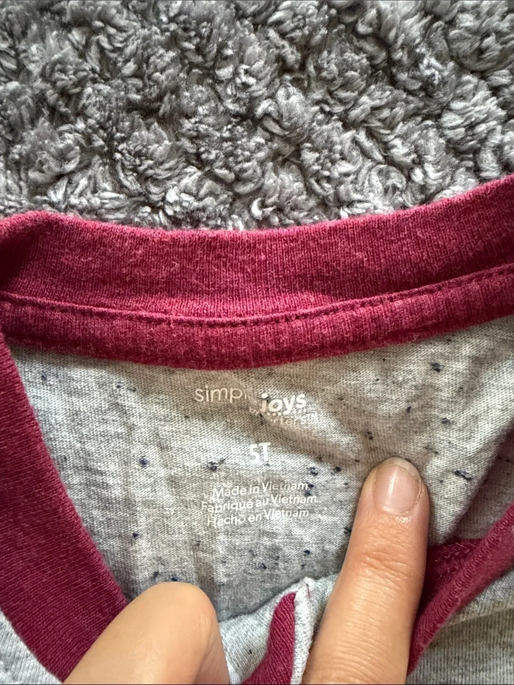 Carter's Green Dino Henley and Gray & Burgundy Long Sleeve Tee Set
